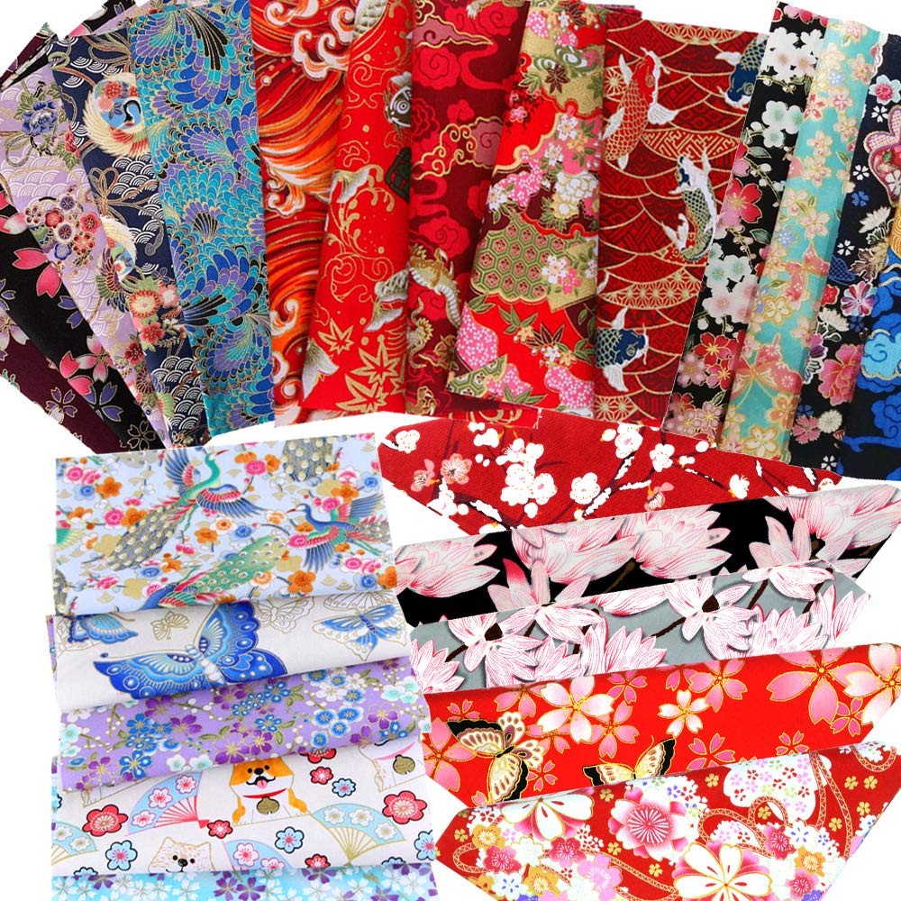 30 PCS 8 x 10 Cotton Fabric Squares, Japanese Style, Patchwork, Quilting