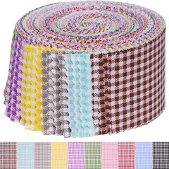 Gingham Fabric Jelly Rolls for Quilting Clearance – 40 Strip 2.5″ X 44″