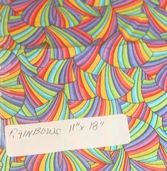 4 Fabric Quilt Material Patterns & Bright Colors Scrap Pieces Colorful Bright
