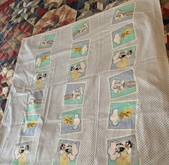 Warner Brothers Looney Tunes Babies Fabric Bugs Tweety Sylvester One Yard Cotton