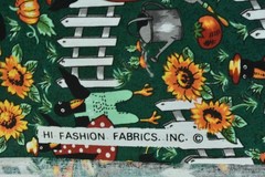 By 1/2 Yd, Vintage, Colorful Halloween-Characters in Garden, Hi Fashion, B1703