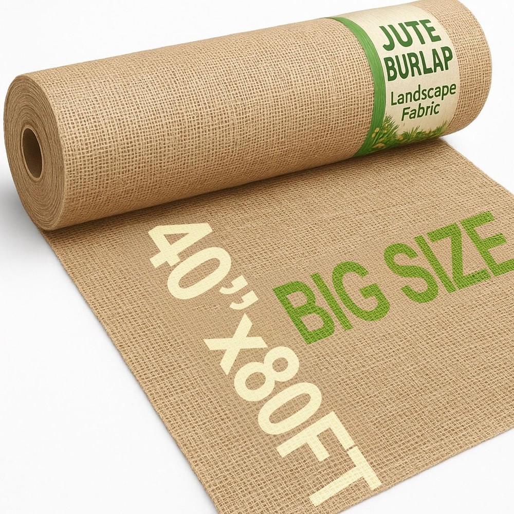 40″ x 80′ Burlap Fabric Roll – Jute Garden Wrap, Weed Barrier, DIY Crafts, Rusti