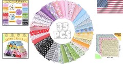 35 Cotton Fat Quarters – Machine Washable Floral Fabric for Quilting
