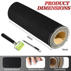 Tegeme Self-Adhesive Automotive Headliner Fabric 36 x 60 36 x 60 Inch, Black