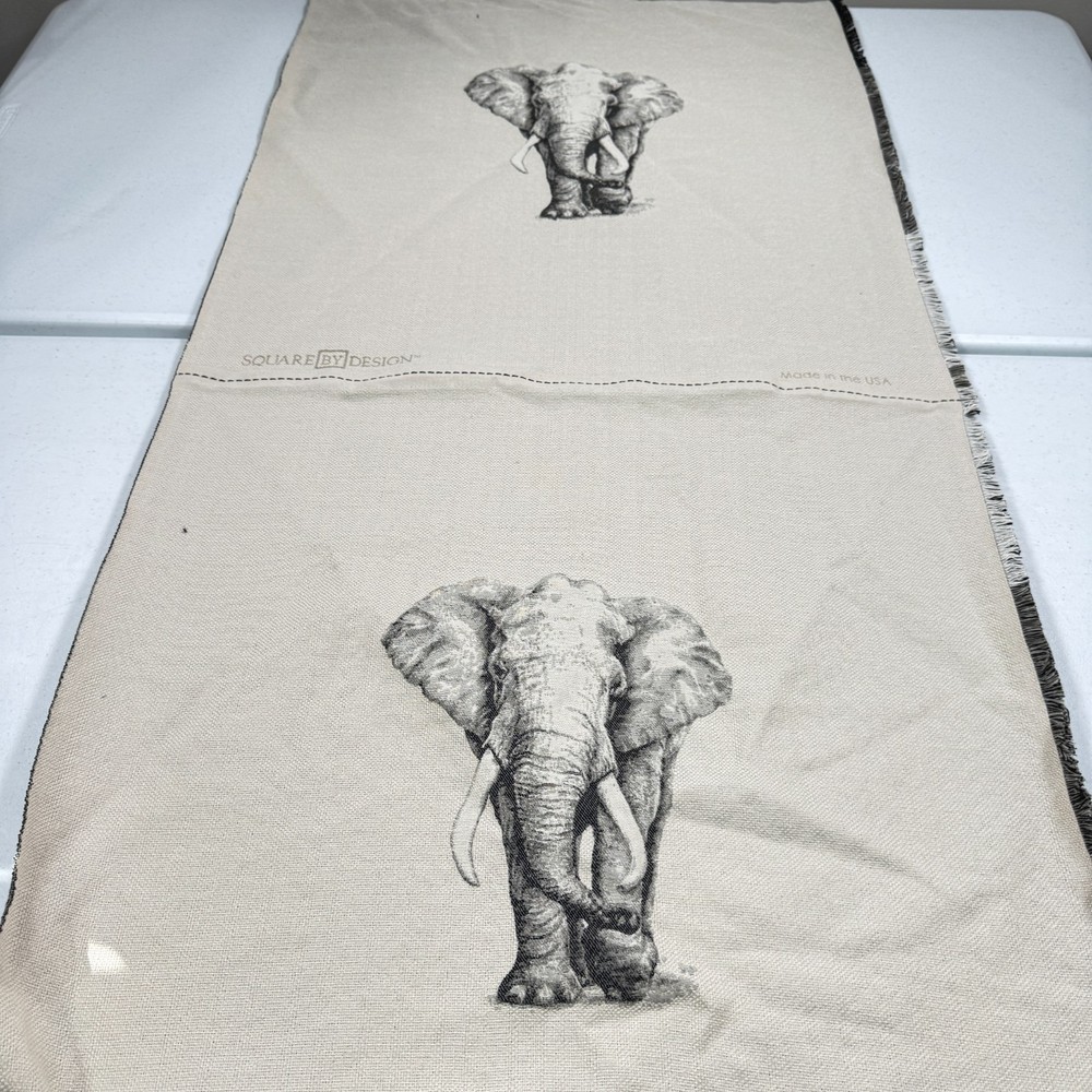 square by design upholstery fabric panel gray elephant usa woven 26×26
