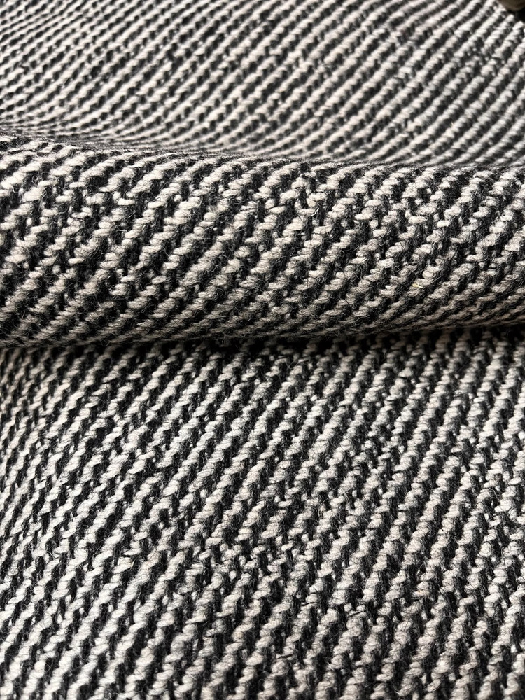 $36 for 2 Yards,Black & L.Grey 60%wool Twill For Coat. Blazer. Cape & Hat #109