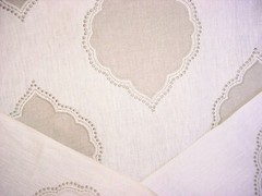 8-3/8Y Kravet Couture 33422 Embroidered Spanish Teardrop Linen Upholstery Fabric