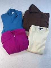Cashmere Sweater Lot 4 Damaged Recycle Flaw Material Scrap Fabric #1 14oz