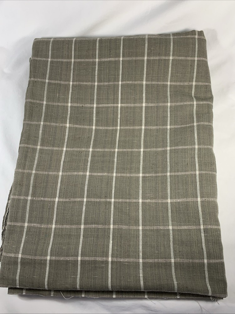 Handcrafted Cotton Fabric~Vintage Stripe ~Imported From India (Olive-Gray)