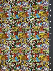 Disney Characters Christmas Custom Cotton Fabric FQ 18” By 28” New