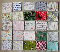 25 Fat Quarters, Assorted Animal Patterns, Multicolor 18″x21″ Cotton Fabric