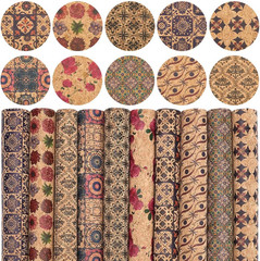 10 Styles 13 x 8 Inch Colored Cork PU Leather Sheets Thin Soft Fabric Natural…