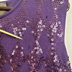 Cutter Crafter Harlequin Sequin X Fine Merino Wool upcycle scrap Dana Buchman