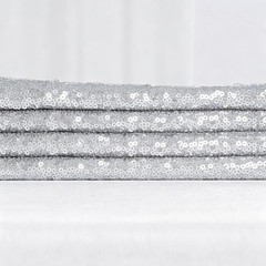 15 Feet Silver Sequin Fabric – Glittery Dress Material