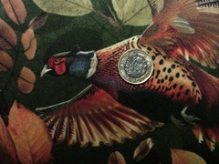 Curtain Upholstery Velvet Fabric “Pheasant Forest” Soft Furnishing Cushion Use
