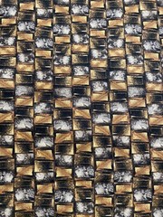 2.5 Yards Gray & Brown Brick Pictoral Quilt Cotton Fabric