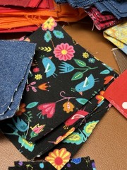 Quilting Crafting Fabric Scraps Lot, Multicolor Assorted Patterns , 1.6 Lbs