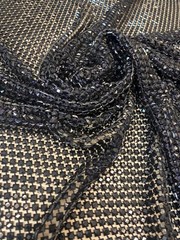 Black Diamond Rhinestone Mesh Fabric – Sparkly Crystal Net Fabric By The Yard