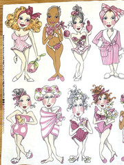 BATHETTES Loralie Harris Bathing Beauty Pin Ups 2008 – 24 x 44