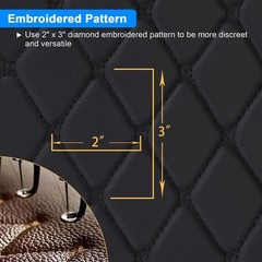 Soft Quilted Diamond PU Faux Leather 6mm Foam Back Fabric Car Upholstery By Yard
