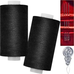 All Purpose Sewing Thread-2 Spools of Hand Polyester 2 spools, Black