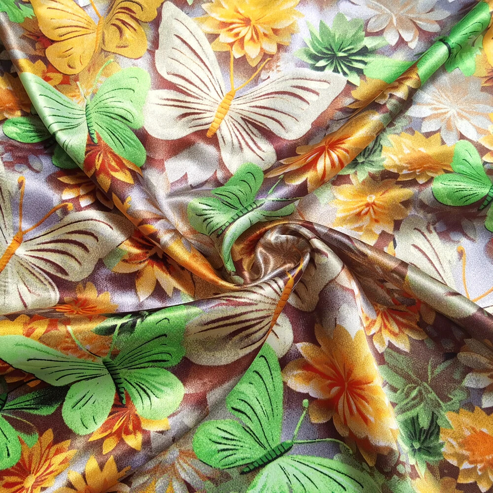 Satin Fabric 58″ Wide By Yards Silky Charmeuse Material Butterfly Satin Fabric
