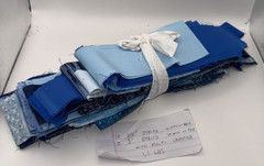 LOT of Fabric Cotton Jelly Roll 2.5″ Strips Blue Multiple Lengths Multi Length