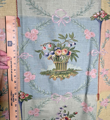 Joan Kessler Concord Fabric Floral Pink Pastel French Country Cotton Bows /BDFG4