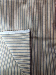Sewing Fabric Classic Cottons Light Pillow Ticking Stripe Blue & Tan 1.25yx45″