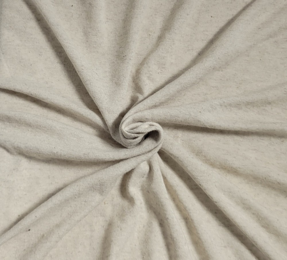 Natural Linen Cotton 1×1 Rib Knit Fabric By the Yard 160GSM 72″ 3/24