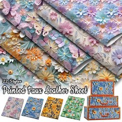 Printed Artificial Leather Sheets Synthetic PVC Leather Fabric Roll DIY Handbags