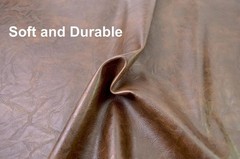 1 Yards 54″ x 36″ Dark Brown Faux Leather Fabric Distressed Crazy Horse Soft …