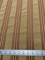 Striped Upholstery Decor Fabric Gold Burgundy Red 58″ Wide Sold by the Yard