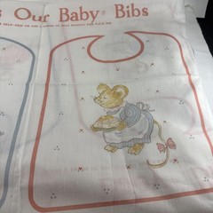 Vintage That’s Our Baby Bibs Do It Yourself Sewing Panels A Sheet Of 10 W/ Mice