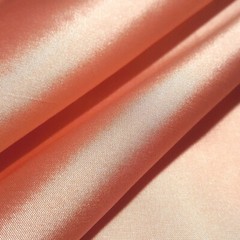 SALMON CORAL IVORY TAFFETA Fabric Two Tone plain shot polyester 58″ By The Yard