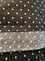 10 YARDS 44″W Dark CHARCOAL GRAY & White POLKA DOTS 100% COTTON FABRIC Vintage