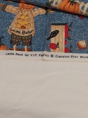 1 Yd X 44 Cranston Leslie Beck Fall Cotton Fabric Pumpkin Scarecrow Barns