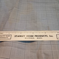6 Yards Grey White Windowpane Plaid Oxford Fabric 60″ wide 100% Polyester