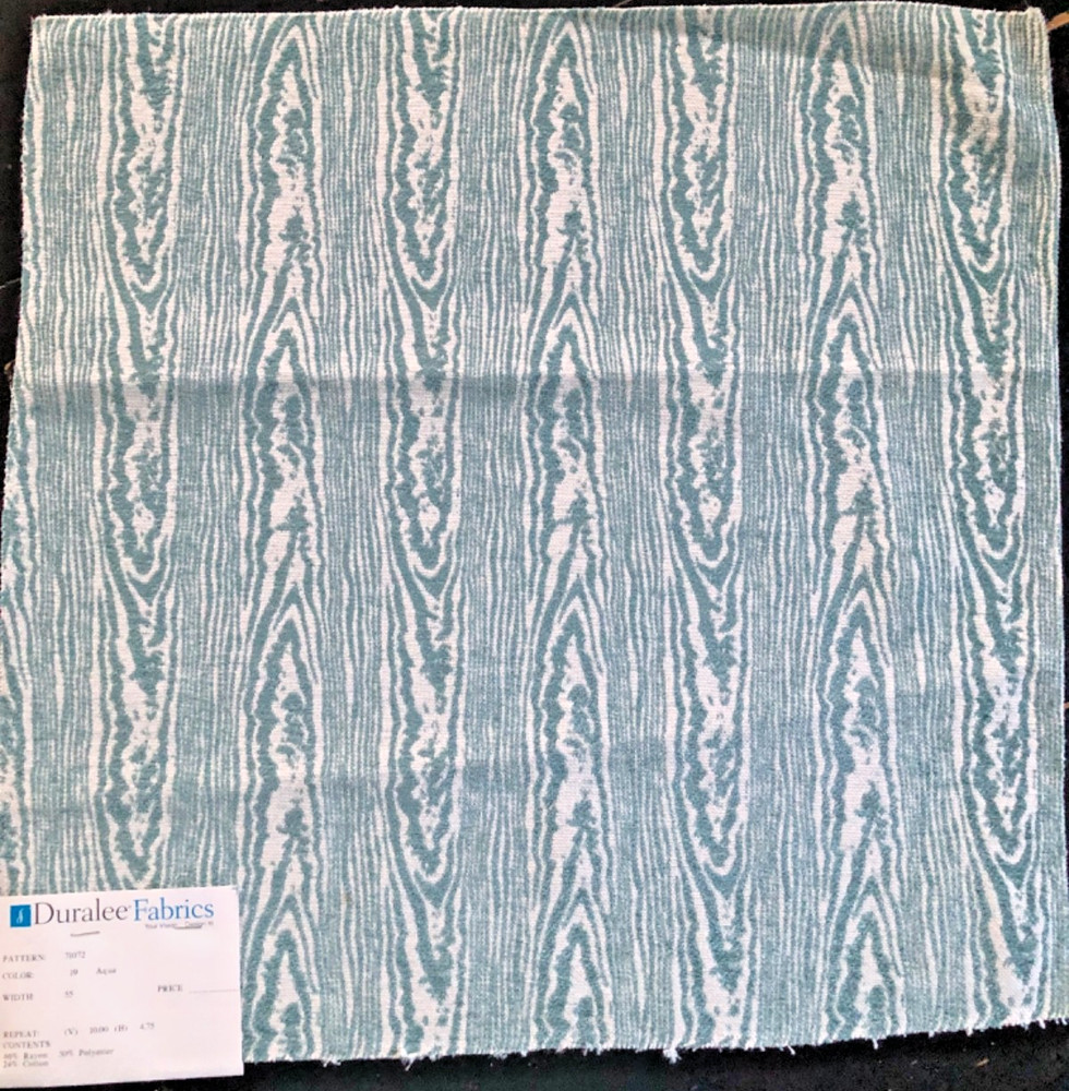 DURALEE Tree Bark in Aqua 17 1/2 x 17 3/4″ Woven Damask Fabric Sample