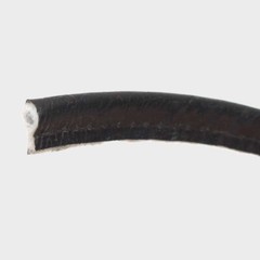 Boat Puff Cord Welting | Faux Leather Black 1/2 x 1/4 Inch (YD)
