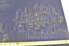 By 1/2 Yd, Vintage, New York City Lights on Navy Quilt Cotton, B06