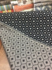 Black Silver Diamond Fabric Chenille upholstery Fabric by the yard
