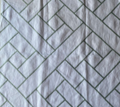 Couture Lattice Work in Mineral Designer Fabric Remnant 24×24″
