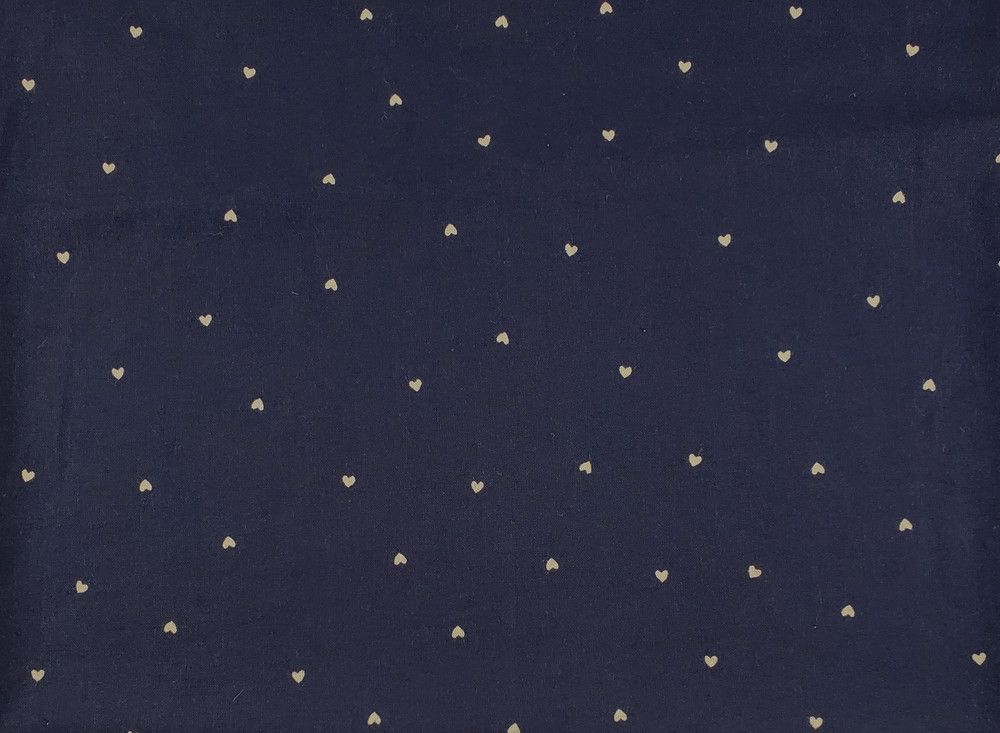 Daisy Kingdom Hearts Fabric 7150 Past & Presents Navy Blue 33 x 44