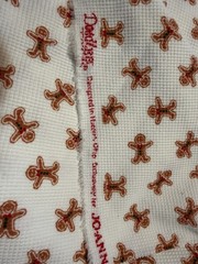 Christmas Cotton Stretch Thermal Fabric With Gingerbread Men New