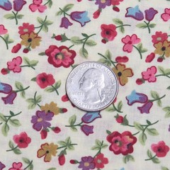 Unbranded floral print, pale yellow background, by the yard, 44″ width