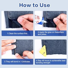 5x 60ML Fabric Glue Clear Permanent Washable Liquid Stitch for Clothes Patches