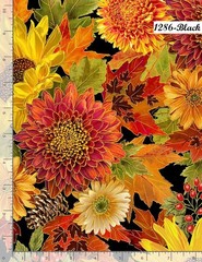 Thankful Fall Autumn Leaf cotton fabric Timeless Treasure 3642 Metallic Accent