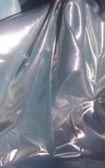 Liquid Silver Blue Sparkle One-Way Stretch Fabric Dance Costume, Clothing f0028