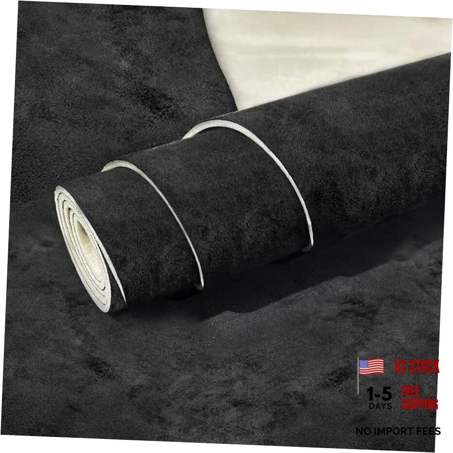 Suede Auto Headliner Fabric 120″ L × 60″ W with Foam Backing 120″L×60″W Black